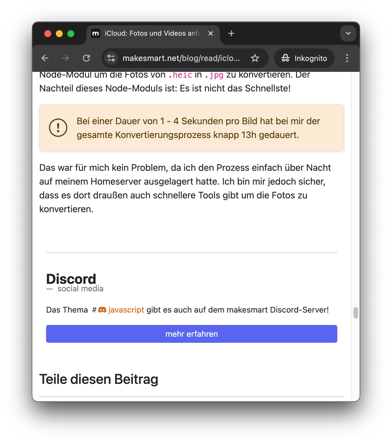 Beispiel Discord und Blog-Plugin Anreicherung ><