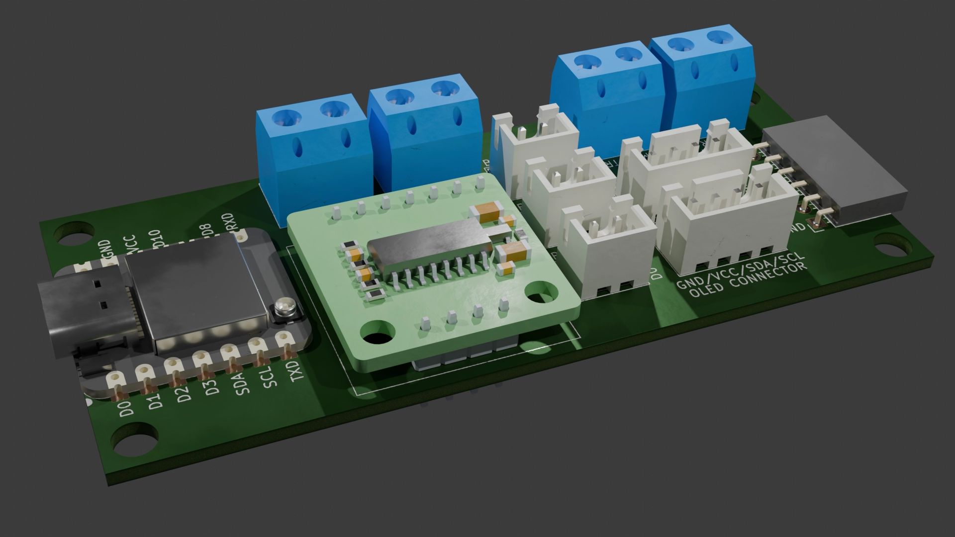 Blender-KiCad Raw-Render ><