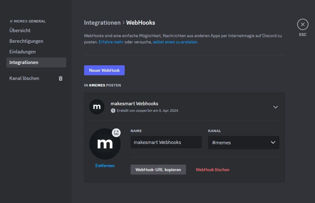 discord-webhook-bearbeiten ><